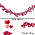 2M Valentinstag Girlande mit roten und rosa Herzen für festliche Party Dekoration - 2m / Rosarot Weiß Rote Herzgirlande