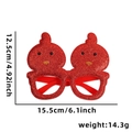 Lunettes poussin rouge scintillant avec dimensions pour les fêtes de Pâques 2026 - Serre-tête de Pâques / Style Poussin Rouge