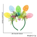 Easter bunny egg headband with colorful tassels and silhouettes, size 23.2 x 20.7 cm - Tinsel Headband (No Light) / Multiple Easter Eggs Style