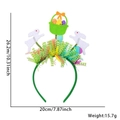Easter headband with white bunnies, colorful eggs in a basket and festive tinsel - Tinsel Headband (No Light) / White Rabbit With Egg Basket Style