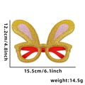 Monture de lunettes oreilles de lapin de Pâques avec paillettes dorées et roses - Serre-tête de Pâques / Oreilles de Lapin Dorées