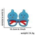 Lunettes de fête de Pâques à paillettes bleues avec monture rouge et largeur de 15,5 cm - Serre-tête de Pâques / Style Poussin Bleu
