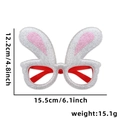 Lunettes de fête oreilles de lapin avec paillettes argentées et touches roses de Pâques - Serre-tête de Pâques / Oreilles de Lapin Argentées