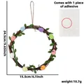 DIY Easter wreath kit with rattan ring, colorful foam eggs and artificial green leaves - Small Green Vine Easter Egg Style / DIY Material Kit