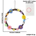 Easter wreath DIY kit with colorful eggs, daisies, and natural rattan ring 26cm x 19.5cm - Medium Floral Easter Egg Style / DIY Material Kit