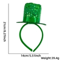 St. Patrick's Day green sequin mini top hat headband with shamrock clover decor - Shamrock Sequin Top Hat Headband