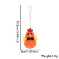 Pollito de Pascua de peluche naranja con cresta roja y pajarita para decoración - Colgante de Pollito / Naranja