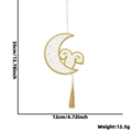 Eid Moon and Ram wooden hanging decoration with gold tassels and 35cm size markings - Sheep Moon Style