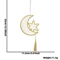 Eid Moon and Star hanging ornament in white and gold with tassel for festive decor - Hollow Star Moon Style
