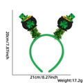Green St. Patrick's Day headband with glitter pot, coins and shamrock ornament - Top Hat Gold Coin Pot Style