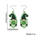 Pendientes de gnomo verde con purpurina para San Patricio, mide 7,2 cm y pesa 2,1 g - Estilo de Gnomo de Trébol