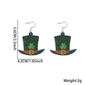 Orecchini a cappello di Leprechaun verde glitterato con dettaglio di trifoglio party - Stile Cilindro