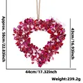 Red and pink tinsel heart wreath hanging decoration for Valentine's Day parties - Large / Colorful