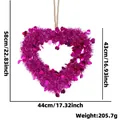 Rose red tinsel heart wreath for Valentine decor with size markings 44x43cm - Large / Rose Red