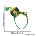 Serre-tête Saint-Patrick avec arc-en-ciel et trèfle, dimensions 21,4 x 22,3 cm - Style Arc-en-Ciel Pot de Pièces d'Or