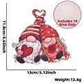 Valentine's gnome couple decoration with heart and rose, includes adhesive dots - Loving Gnomes Couple Decorative Accessory / With 10 Glue Dots