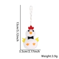 Pendentif poussin de Pâques en peluche avec crête rouge et ailes jaunes décoratif - Ornement de Poussin Blanc