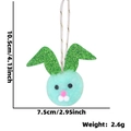 Lapin de Pâques en peluche bleue avec oreilles pailletées et mesures de taille - Lapin Bleu aux Oreilles Vertes