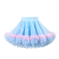 Detalle de falda tutú multicapa azul y rosa con cintura elástica y volantes de tul - Degradado Azul / S(95-105cm)