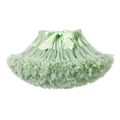 Dettaglio di una gonna tutu in tulle verde menta con grande fiocco di raso per bambine - XS / Verde Avocado