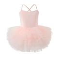 Tutu de danse rose pour fille avec bretelles croisées et jupe en tulle multicouche - 110cm / Rose Nude