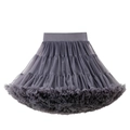 Gonna tutu grigio scuro a strati in mesh con vita elastica e design voluminoso - Altezza 160-175cm / Grigio Scuro (Tutto in Rete)