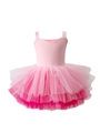 Pink gradient girls ballet tutu dress with mesh skirt and sleeveless leotard bodice - Pink / 90cm