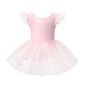 Détails du tutu de ballet rose pour filles avec étoiles dorées et strass brillants - Rose poudré / 110cm