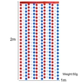 Red white blue clover shape tinsel curtain party backdrop 1x2m decorative fringe - Red Silver Blue Shamrock / 100cmx200cm Pack