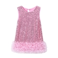 Roze pailletten prinsessenjurk voor meisjes met meerlaagse tutu rok van tule gaas - Roze / 120cm
