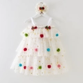 Abito tutu bianco per bambine con stelle dorate e fiocchi festivi natalizi - 73 / Abito Bianco con Stelle