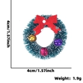 Mini corona de Navidad con lazo de lunares rojos y cascabeles de colores, 4cm - Lazo con Campana 4cm Verde Oscuro