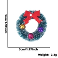 Mini couronne de noël en pin avec noeud à pois rouges et petites cloches colorées - M / Style Nœud Cloche / Vert Foncé