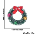 Mini couronne de Noël avec nœud rouge et clochettes, petite décoration de sapin de 4cm - S / Style Nœud Cloche / Vert