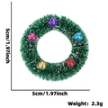 Mini couronne de Noël verte avec cloches colorées et poudre de neige artificielle - M / Style avec clochettes / Vert