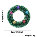 Mini couronne de Noël avec cloches colorées et aiguilles de pin enneig avec neige - Grand / Style avec clochettes / Vert