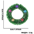Mini couronne de Noël avec clochettes colorées et effet neige, taille 5 cm de diamètre - M / Style avec clochettes / Vert clair