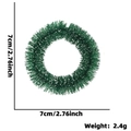 Mini couronne de Noël avec aiguilles de pin enneigées, diamètre de 7 cm et poids de 2,4 g - Grand / Style à Pointes Enneigées / Vert