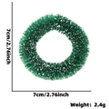 Mini couronne de Noël avec aiguilles de pin enneigées et nœud rouge décoratif, 7cm - Grand / Style à Pointes Enneigées / Vert clair