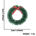 Mini couronne de Noël avec nœud rouge et pointes enneigées blanches, diamètre de 5 cm - M / Nœud Papillon / Vert