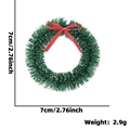Mini couronne de Noël avec nœud rouge et effet givré, diamètre 7 cm, décoration - Grand / Nœud Papillon / Vert