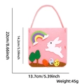 Easter felt candy bag with bunny and egg motifs including product dimensions and weight - Rainbow Rabbit Pink