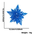 Adorno navideño de copo de nieve azul con purpurina de 13,5 cm por 12,5 cm - Azul Oscuro