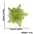 Flor de Navidad verde brillante de 13 cm para decoración de árbol DIY - Verde Claro