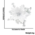 Flor de nochebuena artificial plateada con purpurina para árbol de Navidad, 15,5x15cm - Plateado