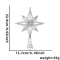 Sparkling silver glitter iron star tree topper with spring base, 9-inch height dimensions - Silver Octagram Star