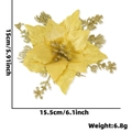 Sparkling gold sequined artificial Christmas poinsettia flower for tree decoration - Gold
