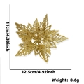 Sparkling gold glitter double-layered Christmas tree flower ornament, size 11x12.5cm - Gold