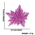 Double-layer purple glitter snowflake ornament for Christmas tree decor, size 12.7x11cm - Purple