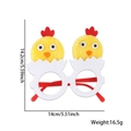 Easter party eyewear featuring yellow chick hatching from white egg shell with red frame - Egg Shell Round Chick Style